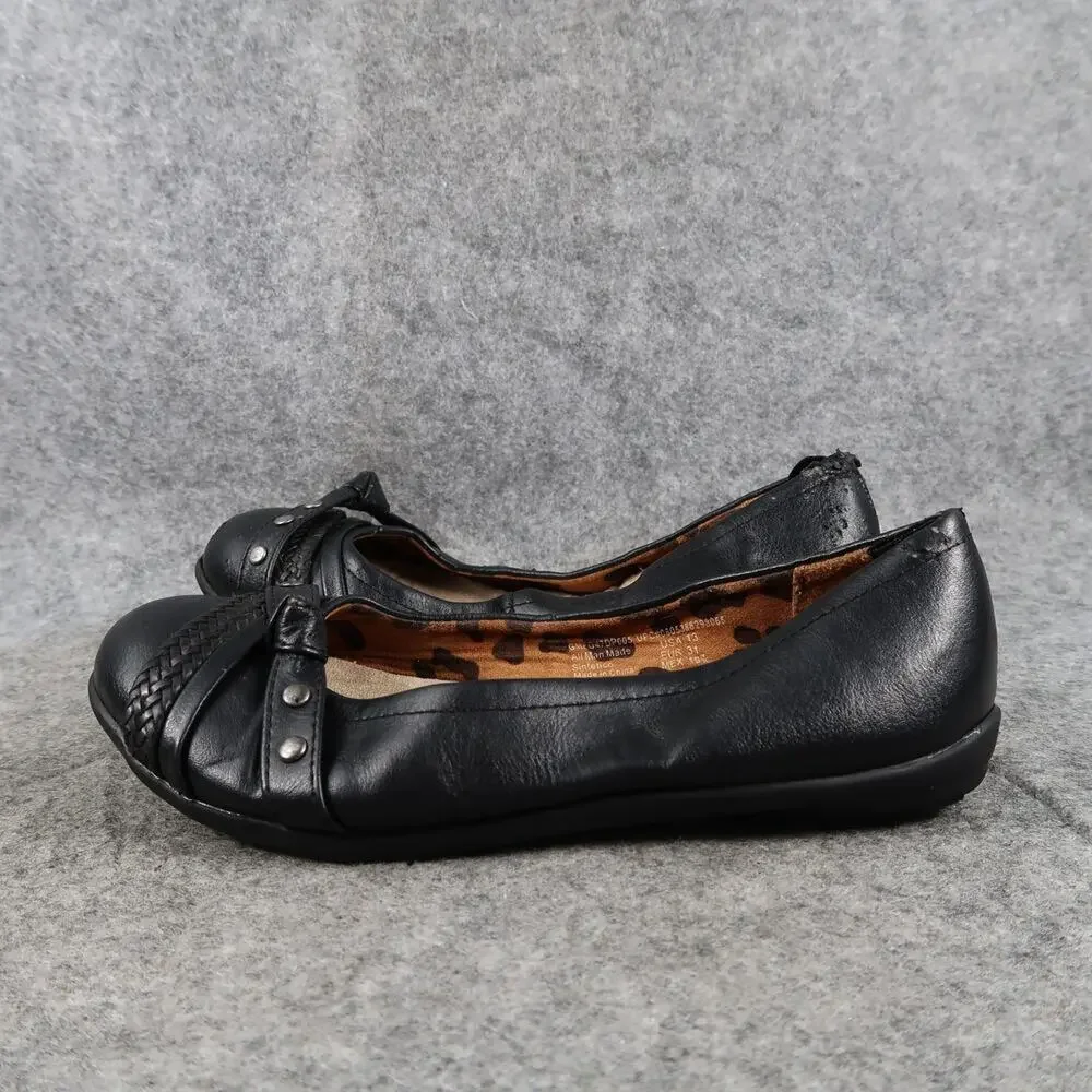 Faded Glory Shoes Kid 13 Ballet Flat Slip On Round Toe Girl Stretch Casual Black
